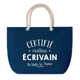 Sac de plage Bleu anse corde Certifié meilleur Écrivain