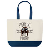 Sac de shopping bleu J'peux pas Aviation Pilote