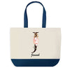 Sac de shopping bleu Jennah Lettre Fleur