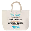 Sac Fête des Mères Mamie Famille Idée Cadeau anniversaire Noël Travail Boulot Métier Départ Retraite Collègue Femme cabas shopping plage