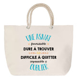 Sac Fête des Mères Mamie Famille Idée Cadeau anniversaire Noël Travail Boulot Métier Départ Retraite Collègue Femme cabas shopping plage