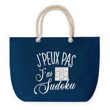 Sac de plage Bleu anse corde J'peux Pas Sudoku