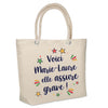 Sac Fête des Mères Mamie Famille Idée Cadeau anniversaire Noël Travail Boulot Métier Départ Retraite Collègue Femme cabas shopping plage