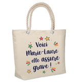 Sac Fête des Mères Mamie Famille Idée Cadeau anniversaire Noël Travail Boulot Métier Départ Retraite Collègue Femme cabas shopping plage
