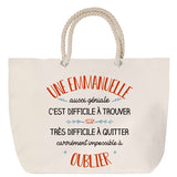 Sac Fête des Mères Mamie Famille Idée Cadeau anniversaire Noël Travail Boulot Métier Départ Retraite Collègue Femme cabas shopping plage
