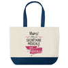 Sac de shopping bleu Merci Secrétaire Médicale Géniale