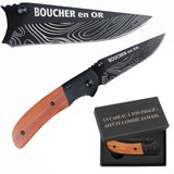 cadeau homme personnalisé idée papa fête des pères noël mari saint valentin élégant pratique gravé inox bois acier durable pliant de poche utile aventurier randonneur bricoleur chic original compagnon plein air robuste cadeau unique