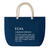 Sac de plage Bleu anse corde Elsa Définition Femme