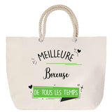 Sac Fête des Mères Mamie Famille Idée Cadeau anniversaire Noël Travail Boulot Métier Départ Retraite Collègue Femme cabas shopping plage