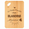 Planche bambou gravée personnalisée femme idée cadeau Fête des Mères apéro 30×20 prénom cuisine plateau fromage anniversaire noel maman mamie