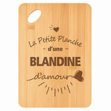 Planche bambou gravée personnalisée femme idée cadeau Fête des Mères apéro 30×20 prénom cuisine plateau fromage anniversaire noel maman mamie