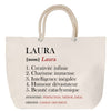 Sac Fête des Mères Mamie Famille Idée Cadeau anniversaire Noël Travail Boulot Métier Départ Retraite Collègue Femme cabas shopping plage
