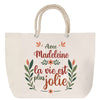 Sac Fête des Mères Mamie Famille Idée Cadeau anniversaire Noël Travail Boulot Métier Départ Retraite Collègue Femme cabas shopping plage