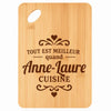 Planche bambou gravée personnalisée femme idée cadeau Fête des Mères apéro 30×20 prénom cuisine plateau fromage anniversaire noel maman mamie