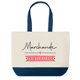 Sac de shopping bleu Marchande en Vacances