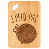 Planche bambou gravée personnalisée femme homme idée cadeau Fête des Mères Fête des Pères apéro papa maman prénom cuisine plateau fromage