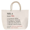 Sac Fête des Mères Mamie Famille Idée Cadeau anniversaire Noël Travail Boulot Métier Départ Retraite Collègue Femme cabas shopping plage