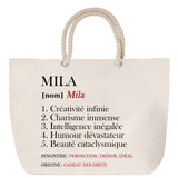 Sac Fête des Mères Mamie Famille Idée Cadeau anniversaire Noël Travail Boulot Métier Départ Retraite Collègue Femme cabas shopping plage