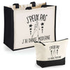 Cabas homme ou femme sac plage ou shopping tote bag pochette trousse Idée cadeau original pour anniversaire Noël travail départ retraite collègue famille fete des mères fetes des pères papa maman mamie papi