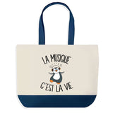 Sac de shopping bleu Musique c'est la Vie