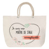 Sac Fête des Mères Mamie Famille Idée Cadeau anniversaire Noël Travail Boulot Métier Départ Retraite Collègue Femme cabas shopping plage