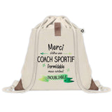 Sac à dos avec pochette Merci Coach Sportif Inoubliable Femme
