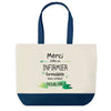 Sac de shopping bleu Merci Infirmier Inoubliable Homme
