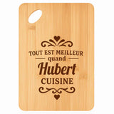 Planche bambou gravée personnalisée homme idée cadeau Fête des Pères apéro 30×20 prénom cuisine plateau fromage anniversaire noel papa papi 