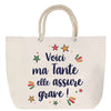 Sac Fête des Mères Mamie Famille Idée Cadeau anniversaire Noël Travail Boulot Métier Départ Retraite Collègue Femme cabas shopping plage