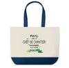 Sac de shopping bleu Merci Chef de Chantier Inoubliable Homme