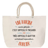 Sac Fête des Mères Mamie Famille Idée Cadeau anniversaire Noël Travail Boulot Métier Départ Retraite Collègue Femme cabas shopping plage