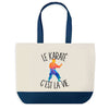 Sac de shopping bleu Karaté c'est la Vie