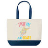 Sac de shopping bleu J'peux pas Skate Dessin Coloré