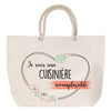 Sac Fête des Mères Mamie Famille Idée Cadeau anniversaire Noël Travail Boulot Métier Départ Retraite Collègue Femme cabas shopping plage