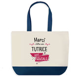 Sac de shopping bleu Merci Tutrice Géniale