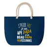 Sac de Plage Bleu avec Anse Corde J'peux Pas Papa Beau Papa Beau Père
