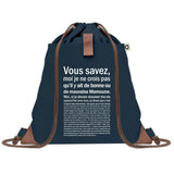 Sac à Dos Bleu avec Pochette Mamoune Bonne ou de Mauvaise