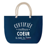 Sac de Plage Bleu avec Anse Corde Certifiée meilleure Coeur