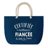 Sac de Plage Bleu avec Anse Corde Certifiée meilleure Fiancée