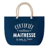 Sac de Plage Bleu avec Anse Corde Certifiée meilleure Maitresse
