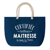 Sac de Plage Bleu avec Anse Corde Certifiée meilleure Maitresse