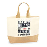 Sac Jute Fête des Mères Fêtes des Pères Mamie Papi Famille Idée Cadeau anniversaire Noël Travail Boulot Métier Départ Retraite Collègue Femme Homme