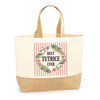 Sac Jute Fête des Mères Fêtes des Pères Mamie Papi Famille Idée Cadeau anniversaire Noël Travail Boulot Métier Départ Retraite Collègue Femme Homme