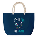 Sac de plage Bleu anse corde J'peux Pas Marche