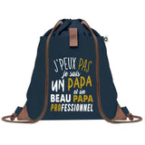 Sac à Dos Bleu avec Pochette J'peux Pas Papa Beau Papa Beau Père