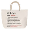 Sac Fête des Mères Mamie Famille Idée Cadeau anniversaire Noël Travail Boulot Métier Départ Retraite Collègue Femme cabas shopping plage