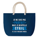 Sac de plage Bleu anse corde Cyril Parfait