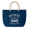 Sac de Plage Bleu avec Anse Corde Certifiée meilleure Tante