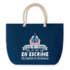 Sac de plage Bleu anse corde Escrime Légende Humour Geek