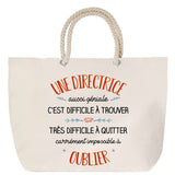 Sac Fête des Mères Mamie Famille Idée Cadeau anniversaire Noël Travail Boulot Métier Départ Retraite Collègue Femme cabas shopping plage